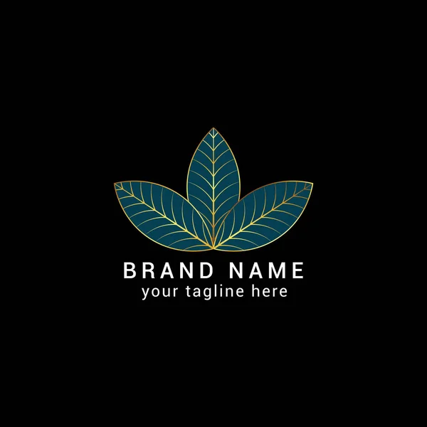 Leaf Element Logo Design Luxury Concept — Vetor de Stock