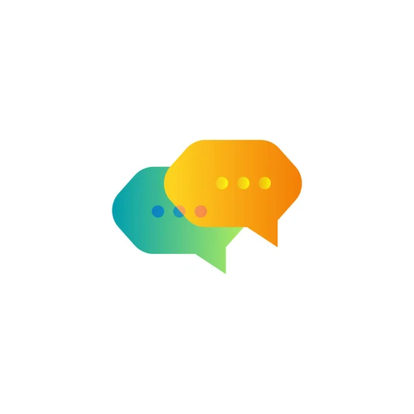 Quote Chat Logo Design Template Concept Gradient Color Elements — Stockvector
