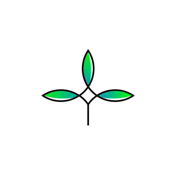 Modern Art Cannabis Leaf Line Art Logo Design Inspiration — 图库矢量图片