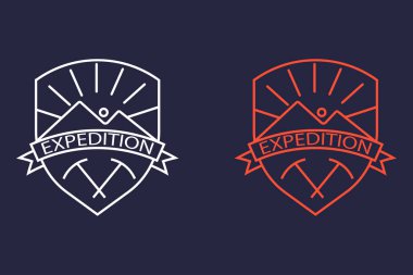 Mountain, Peak, Mountain Expedition, Outdoor vector design logo