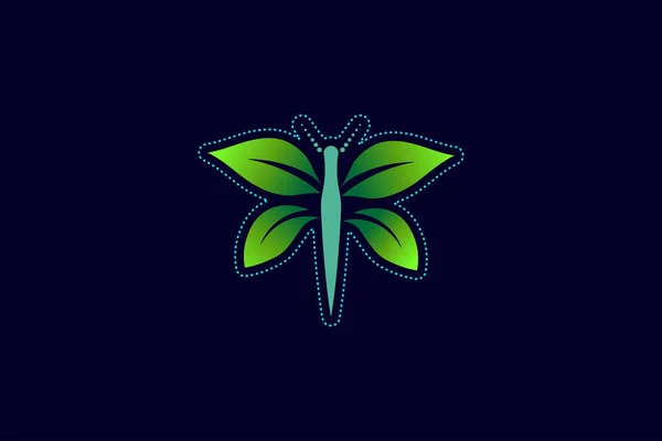 Leaf Logo Template Design Butterfly Pattern — Stok Vektör