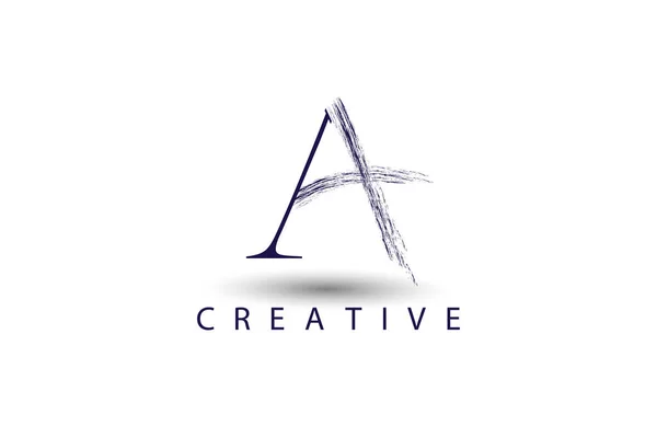 Logo Design Template Letter Using Brush Lines — Vector de stock