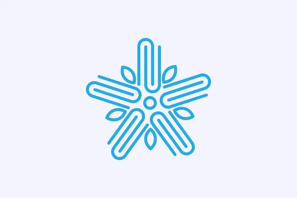 Logo Icon Vector Star Model Letter Circular Leaf — 图库矢量图片