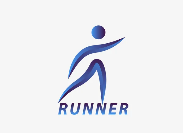 Diseño Ilustración Logotipo Runner Estilo Degradado — Vector de stock