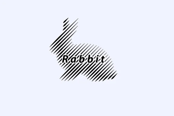 Sit Rabbit Logo Line Style — Stok Vektör