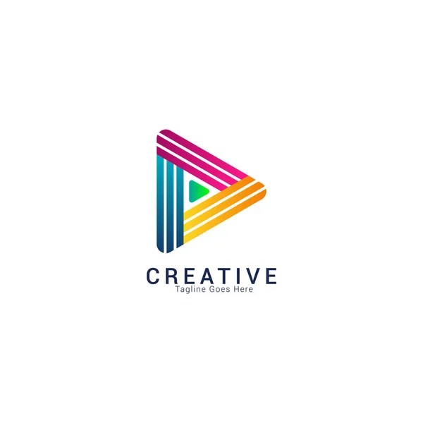 Logo Video Motion Media Player Designvorlage — Stockvektor