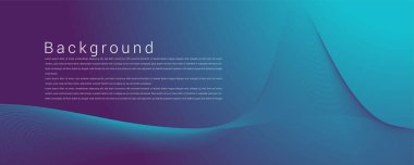 İniş sayfası vektör şablonu. İş için dalgalı çizgi ile soyut mavi eğimli arkaplan