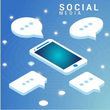 Cep telefonu ve sohbet ile ilgili ilginç bir kavram. Sohbet mesajlar ve mesajlar gönderip alıyor. Çevrimiçi konuşmalar. Vektör illüstrasyonları.