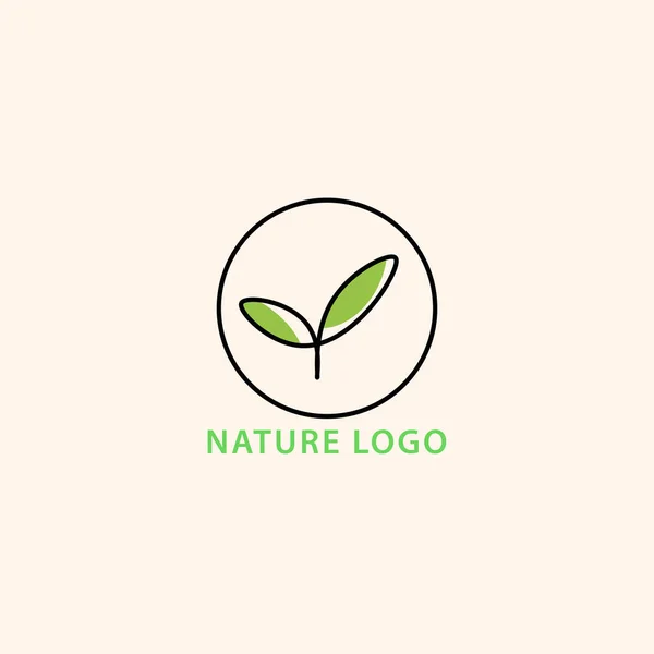 Абстрактный Вектор Логотипа Зеленого Листа Пейзаж Дизайн Сад — стоковый вектор