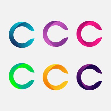 Multicolor Sign letter C logo design template elements