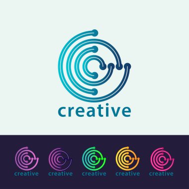 C Nama awal Technolgy Logo,Vector with Dots.