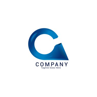 Letter G Shape Logo Design Template Elements with pin elements