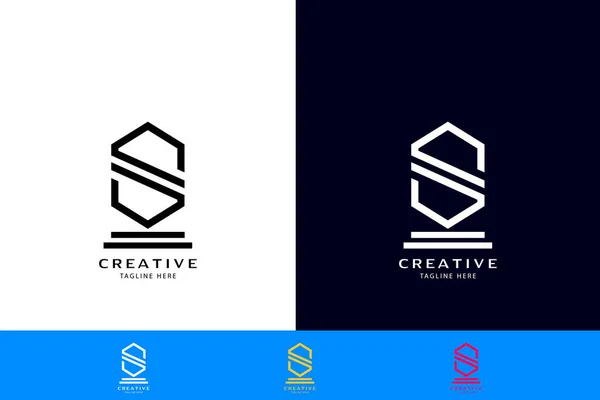 Logo Design Logo Met Symbool Zwart Kleur Uniek Trendy Business — Stockvector