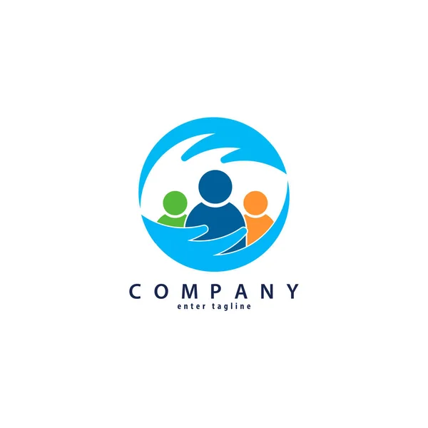 Family Care Logo Design Human Icon Element — Stock Vector