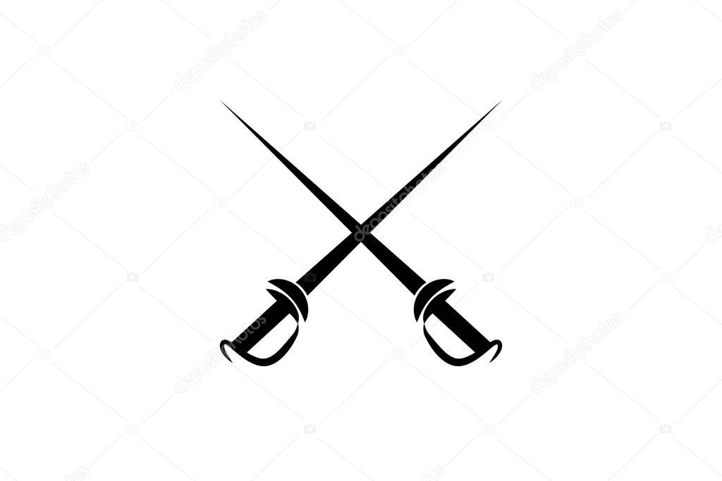 ancient sword icon logo design. with black, zorro's sword