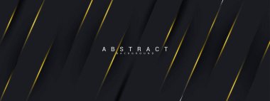 Soyut altın ve siyah arka planda parlak modern tasarım ışığı.