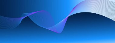 Koyu mavi arka plan. Modern çizgi çizgileri eğri soyut sunum arkaplanı. Lüks kağıt kesme arkaplanı