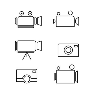 fotoğraf yarışması posterleri, basit bir video ikonunun vektör grafik çizimi. Fotoğraf tasarımları için harika.,