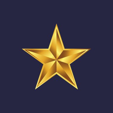 Karanlık arka planda altın yıldız, ışık efektli modern konsept.