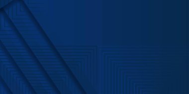 Koyu mavi çizgili pankart tasarımı. Koyu mavi arka plan. koyu renk kombinasyonu