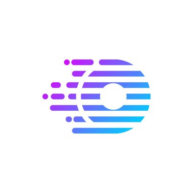 O harfi ilk logo yüksek hızda hareket çizgileri aksanı ile