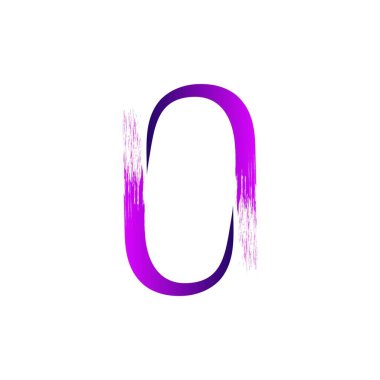 O Fırça Vuruşu Logo Tasarımı. Pembe Boya Logo Harfi Simgesi