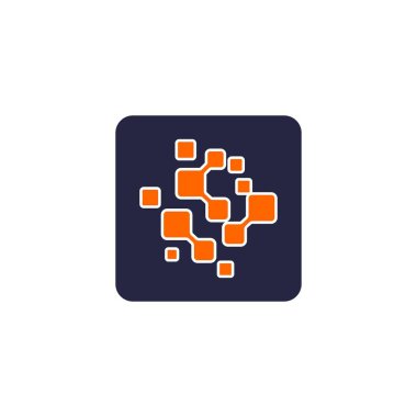 İş için vektör logosu tasarımı şablonu. piksel şekilli modern teknoloji