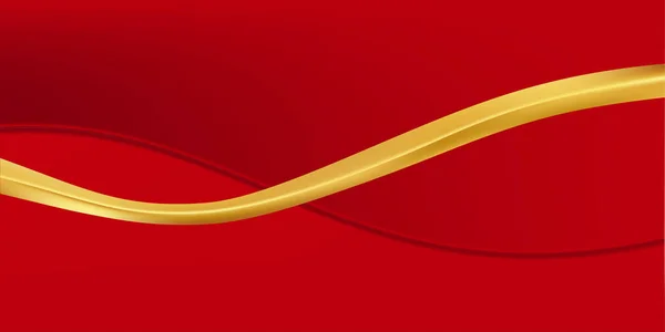 Абстрактні Червоні Золоті Стрічки Дизайн Концепції Золотої Стрічки — стоковий вектор