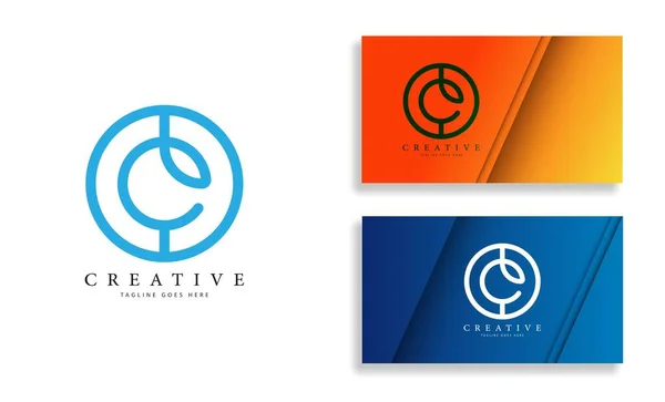Initial Letters Logo Template Design Rounded Shape Logo Icon Design — Stockvektor