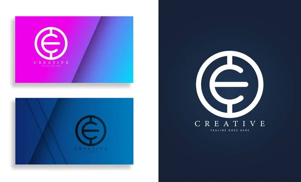 Letter Vector Line Logo Design Creative Minimalist Logotype Icon Symbol — Stockvektor