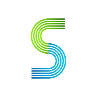 S harfi logo tasarım şablonu elementleri