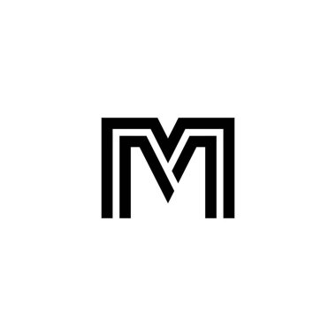 M harfi logo tasarımı. Doğrusal yaratıcı minimal monokrom sembolü. Evrensel zarif vektör işaret tasarımı.