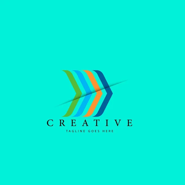 Logo Design Mit Pfeil Für Start Und Level Unternehmen Folge — Stockvektor