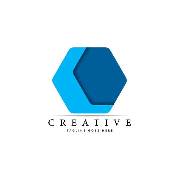 Buchstabe Negative Space Logo Design Template Folge — Stockvektor