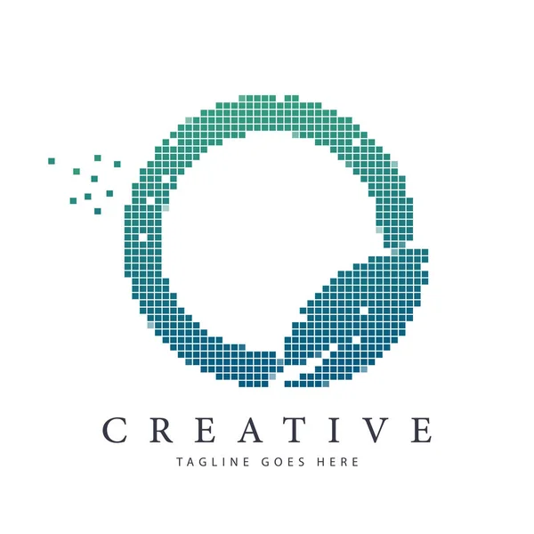 Buchstabe Logo Design Template Mit Farbverläufen Und Pixelmustern — Stockvektor