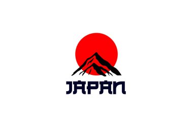 Vektör logo tasarım öğesi. Dağ, Japonya doğa