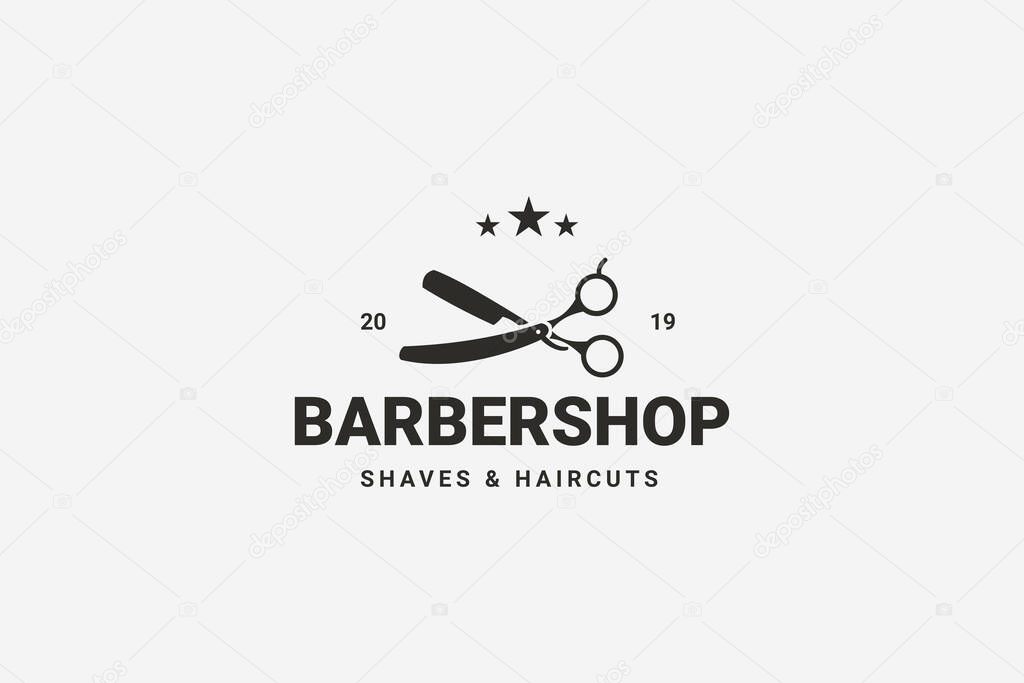 Barbershop Simple Minimalist Logo Design With Elegant Ornament