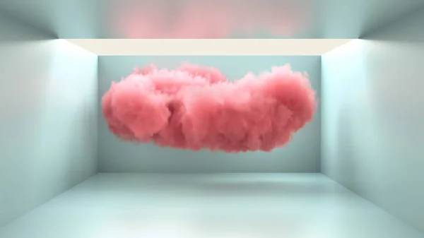 Nube Rosada Dentro Una Habitación Azul Creatividad Concepto Sueño — Foto de Stock