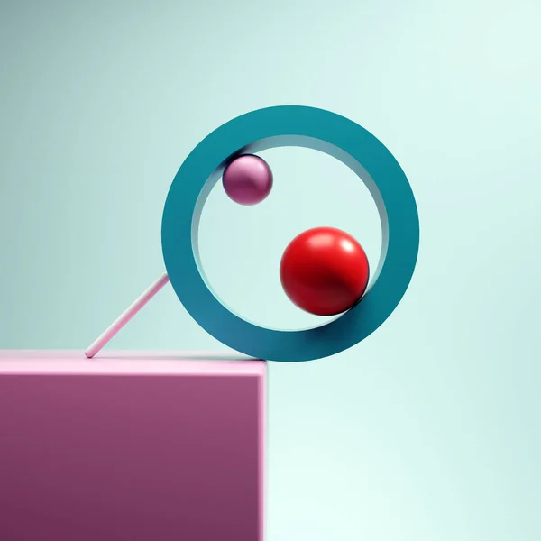 Geometrische Objecten Balans Evenwicht Solide Plan Concept Dit Een Weergave — Stockfoto