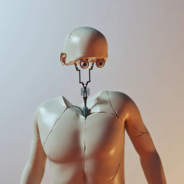 抽象人間の体 未来的で人工知能の概念です これは3Dレンダリング図です — ストック写真