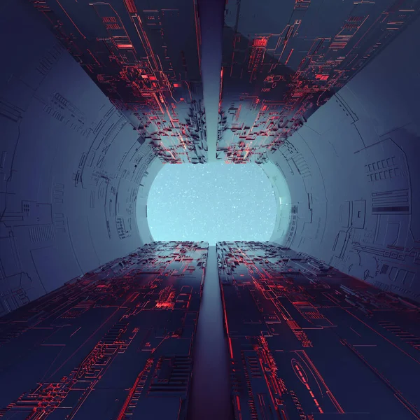 Túnel Espacio Esta Una Ilustración Renderizado —  Fotos de Stock