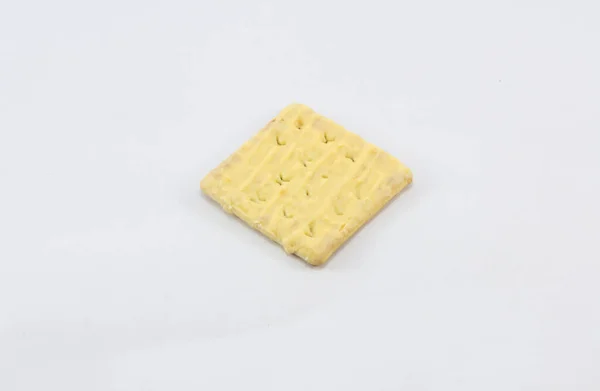 薄い背景に白いクッキーのクローズアップショット — ストック写真
