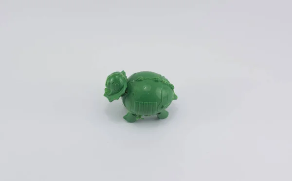 Figurine Tortue Jouet Sur Fond Blanc — Photo