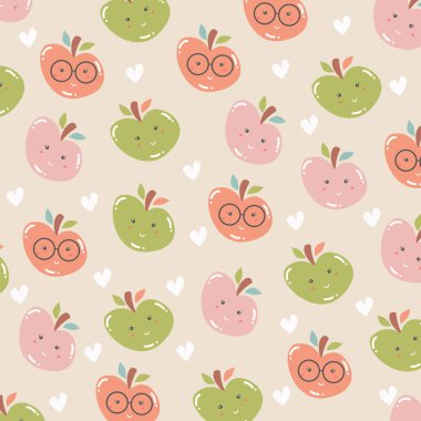 Şirin elmasız desenlerin vektör çizimi. yüksek kalite vektör tasarımı. Düzenlemesi kolay