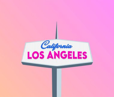 Alacakaranlık arka planına sahip Los Angeles California tahtası