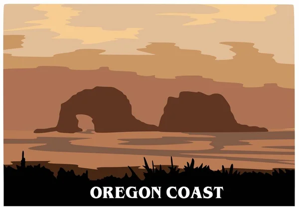 Beautiful Scenery Oregon Coast — Stockový vektor