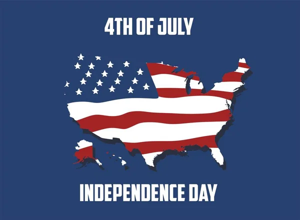 Červenec Den Nezávislosti Nápis Vlajkou Usa — Stockový vektor