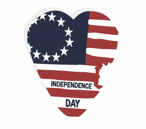 Betsy Ross Flag Independence Day Inscription Love Frame — Stockový vektor