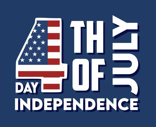 Červencový Den Nezávislosti Americkou Vlajkou Čísle Čtyři — Stockový vektor