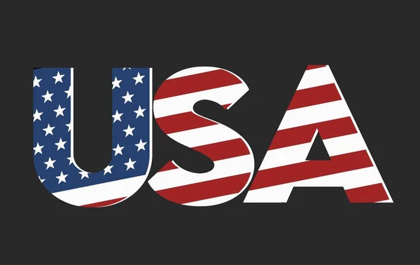 Etats Unis Écrivant Avec Drapeau Américain — Image vectorielle
